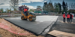 Installation d’une chaussée thermoactive dans la communauté de communes de Forez-Est.