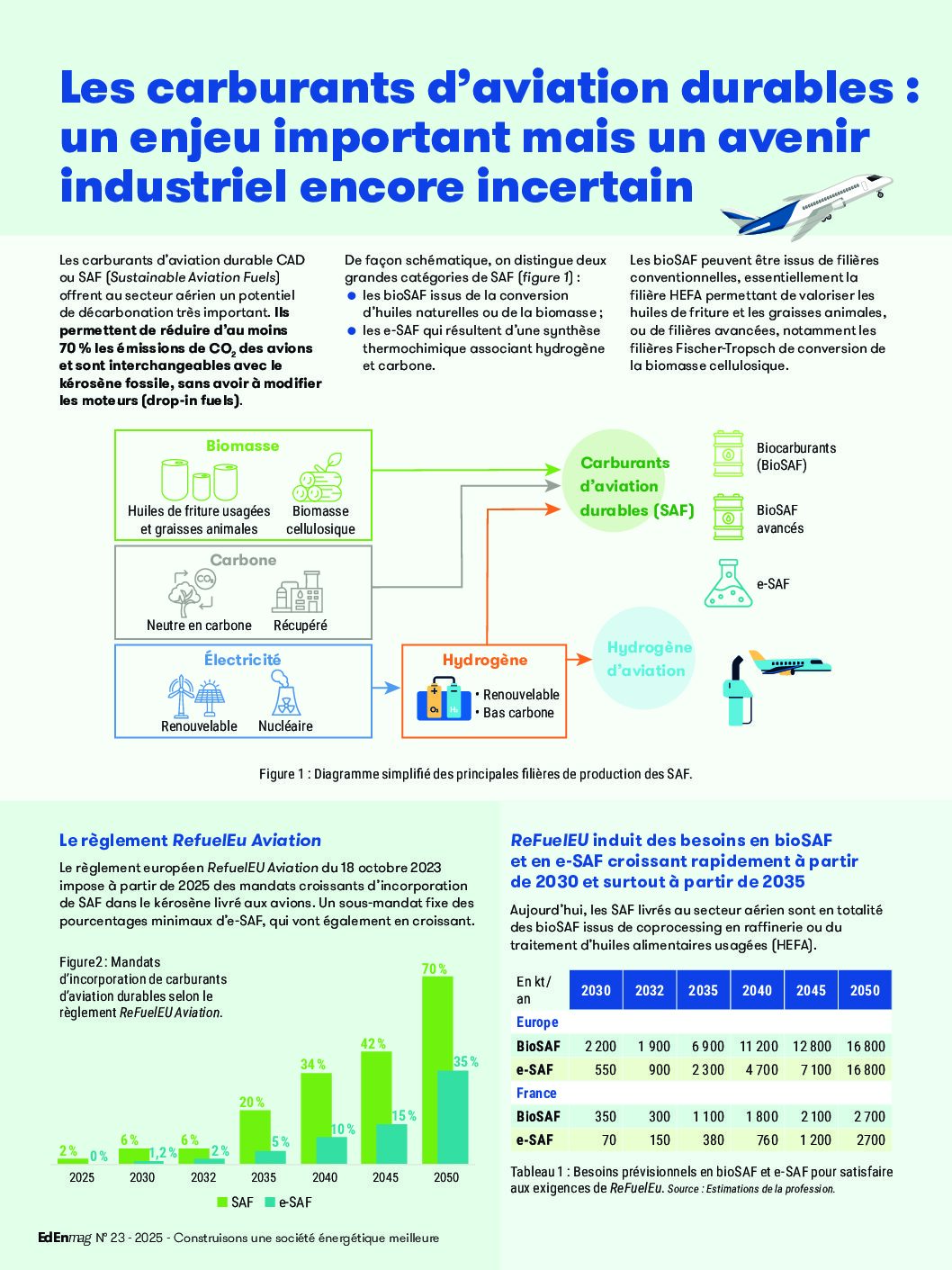 Les carburants d’aviation durables : un enjeu important mais un avenir industriel encore incertain (2024)