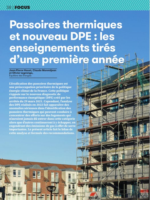 Passoires thermiques et nouveau DPE : les enseignements tirés d’une première année (2024)